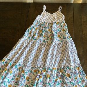 Carter's White and Purple Tiered Ruffled Sundress